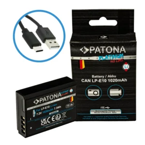 Acumulator Canon LP-E10 PATONA Platinum cu USB-C 1404