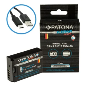 Acumulator Canon LP-E12 PATONA Platinum cu USB-C 1396