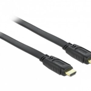 Cablu HDMI 4K 1.4 Flat T-T ecranat 1m, Delock 82669