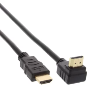 Cablu HDMI 4K2K T-T unghi 90 grade 0.3m Negru, InLine