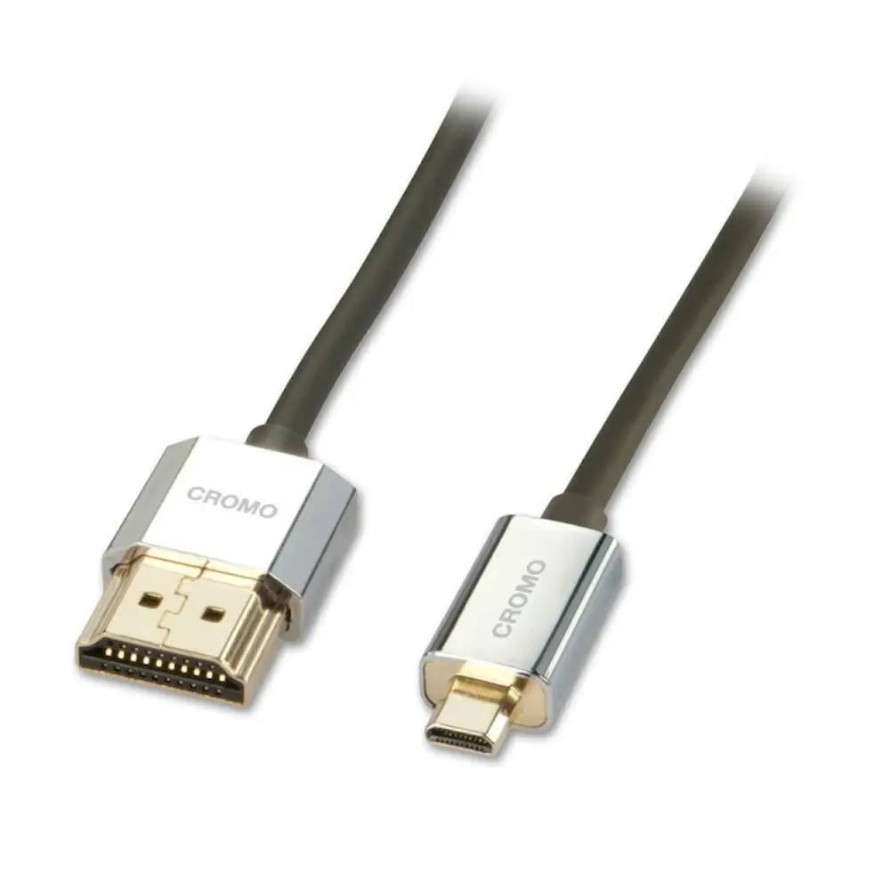Cablu High Speed HDMI la micro HDMI-D 4K@60Hz v2.0 CROMO Slim 0.5m, Lindy L41680