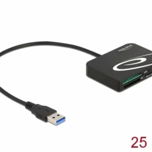 Cititor de carduri USB 3.2 Gen1-A la XQD/SD/Micro SD + USB-A, Delock 91756