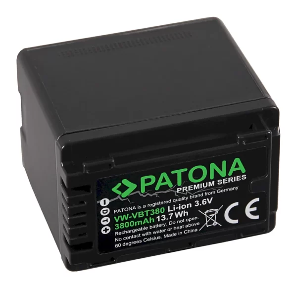 Acumulator tip Panasonic VW-VBT380 HC-V750EB W580 V550EB replace Patona Premium 1257