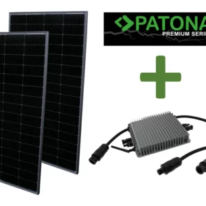 Kit 2 panouri solare (total 750W) + invertor pentru balcon Patona 9975