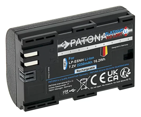 Patona Platinum acumulator tip Canon LP-E6NH cu USB-C 1361