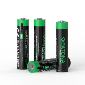 Set 4 acumulatori AAA Li-Ion 750mWh 1.5V USB-C PATONA Premium 1409
