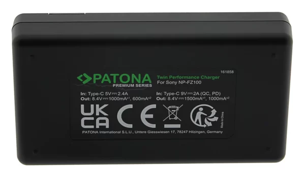 Incarcator Twin Performance PD Sony NP-FZ100 Patona Premium 161858