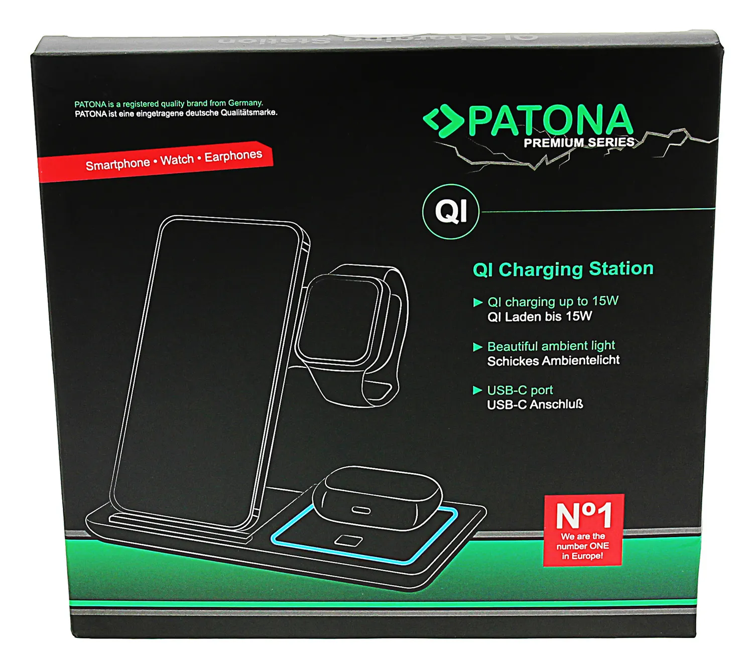 Incarcator PATONA 15W 3-in-1 QI Wireless Charger pentru iPhone Watch si AirPods 2588