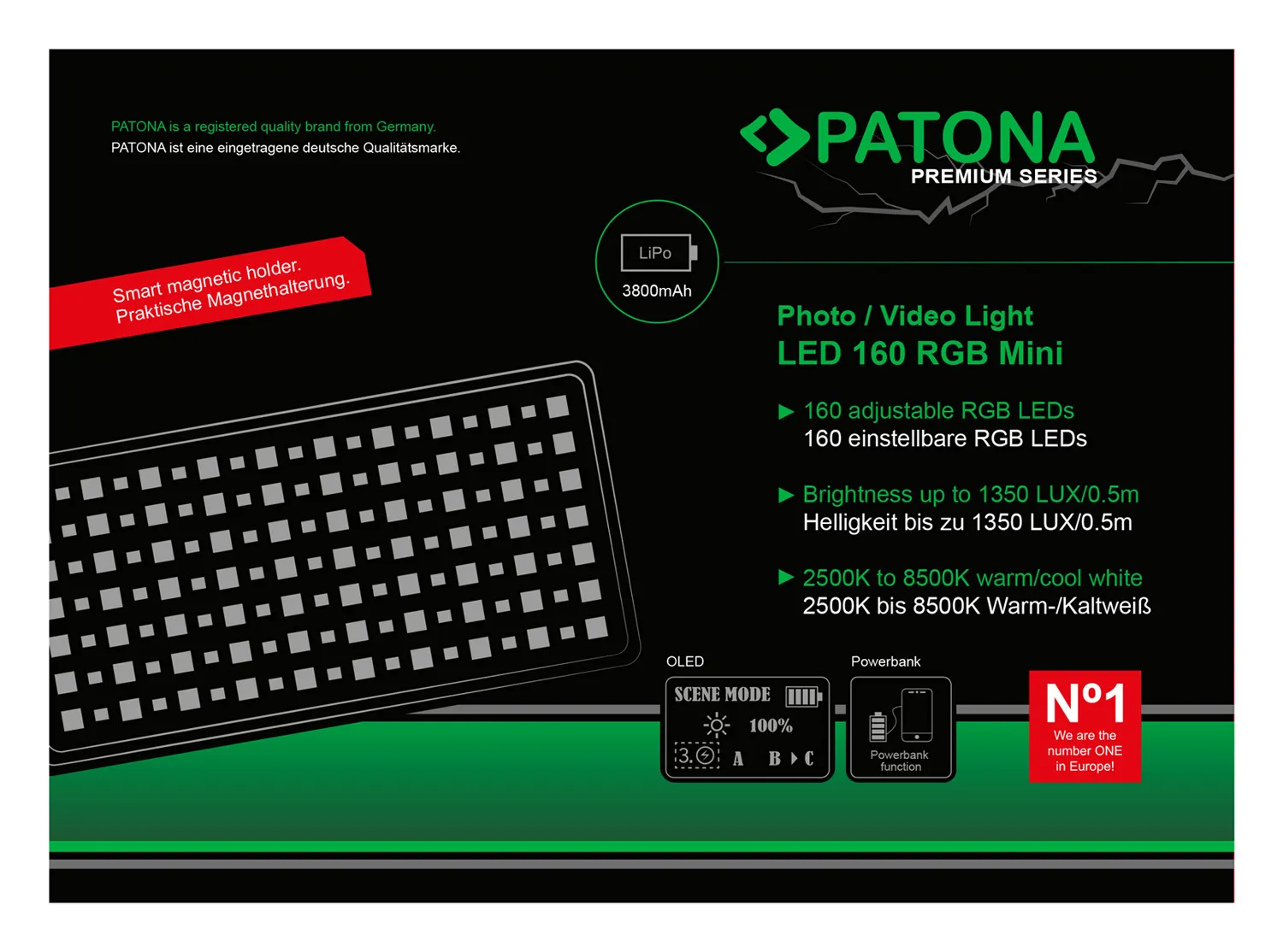 Lampa LED Patona 160 RGB Mini