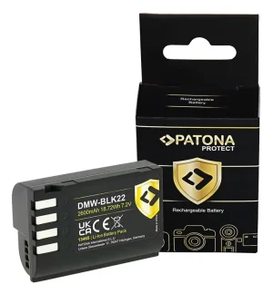 13465 Acumulator replace Panasonic DMW-BLK22 Patona Protect DC-S5, G9, GH5, GH5S 2600mAh 5