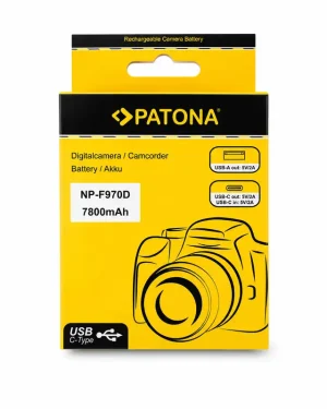 1390 Acumulator Sony NP-F970 Patona USB-A Output USB-C In-Out 7800 mAh