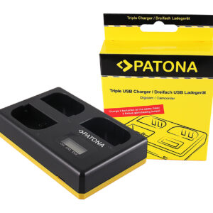 Incarcator acumulatori triplu Patona USB-C CANON LP-E6