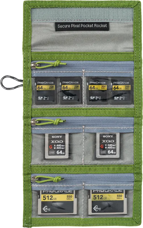 Portofel carduri memorie Think Tank Secure Pocket Rocket (Wallet with Strap - holds 9 SD/CFexpress/Micro) Highland Green 125250 - imagine 6