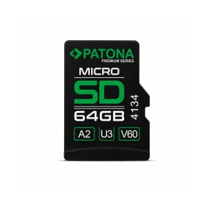 Card memorie Patona Micro SD Card 64GB XC Class 10 U3 V60