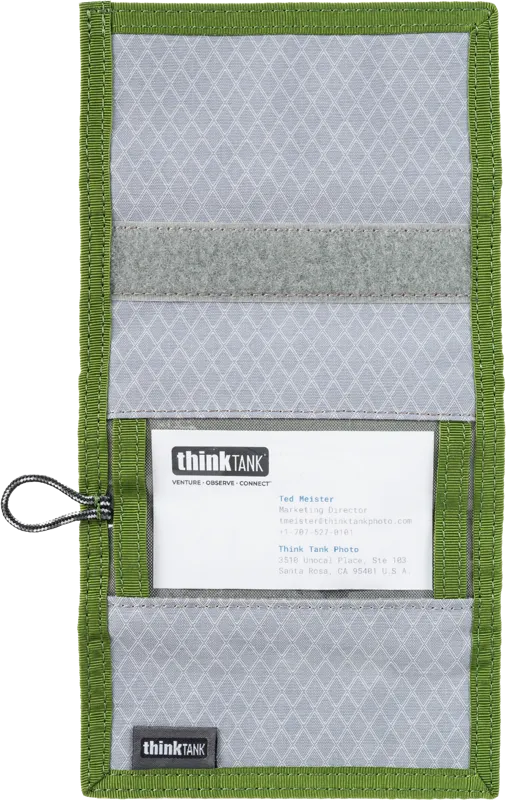 Portofel carduri memorie Think Tank Secure Pocket Rocket (Wallet with Strap- holds 9 SD_CFexpress_Micro) Highland Green 125250