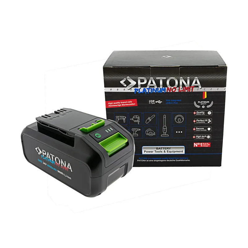 Acumulator Greenworks Garden & Powertools 4000mAh cu USB-C input si output Patona Platinum 6164