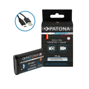 Acumulator Sony Cyber-shot DSC-RX100 NP-BX1 DSC-HX300 PATONA Platinum USB-C Input 1746 00006