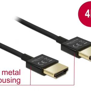 Cablu High Speed HDMI 4K cu Ethernet T-T 3D 0.5m Slim Premium, Delock