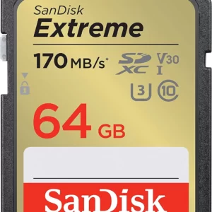 Card de memorie SanDisk 64GB Extreme SDXC UHS-I Memory Card - C10, U3, V30, 4K, UHD, SD Card SDSDXV2-064G-GNCIN