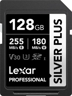 Card memorie Lexar SDXC Professional SILVER Plus UHS-I U3 4K R255 W180 (V30) 128GB 128081