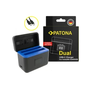 Incarcator Insta360 X5 1-CP5-31-55-2 PATONA Dual Charging Case 1744 00007
