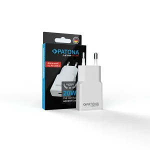 Incarcator USB-C PATONA Platinum GaN PD20W alb 1x USB-C PD3.0 QC3.0 2593
