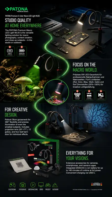 Lampa LED PATONA Premium Macro LED Light ML05 4184 00001