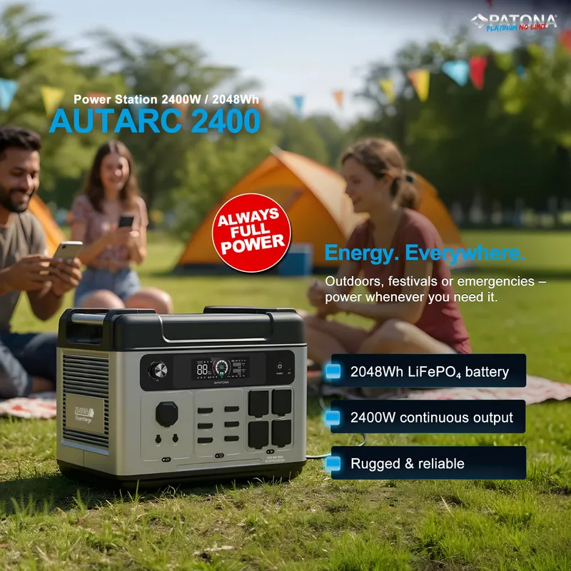 Powerstation Patona Autarc 2400 4xAC2400W 2048Wh USB-C-1xPD100W 1xPD45W 2xPD20W cu aplicatie tel mobil