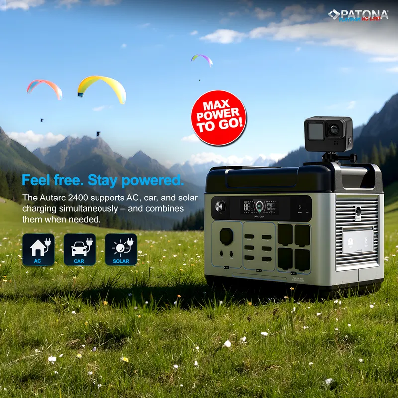 Powerstation Patona Autarc 2400 4xAC2400W 2048Wh USB-C-1xPD100W 1xPD45W 2xPD20W cu aplicatie tel mobil